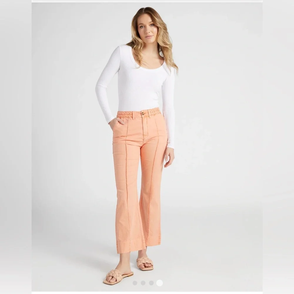 Habitual linen blend flare pant, peach, 🍑 - Picture 1 of 10